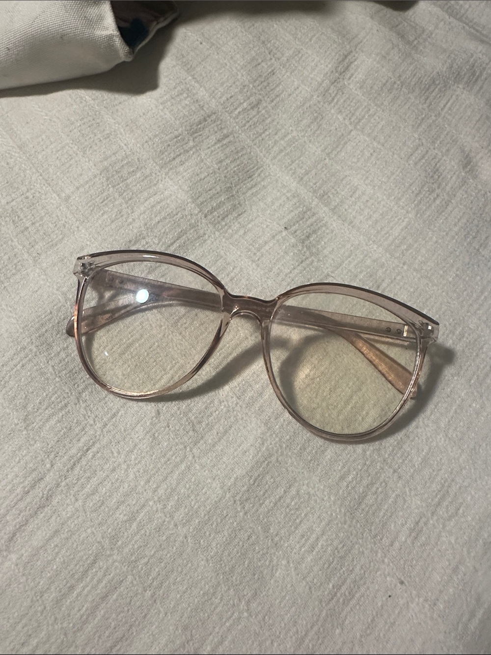 Francesca's Collections Clear Pink Round Cat-Eye Glasses